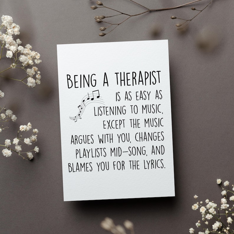 Funny Therapist Card, Therapy Humor Gift, New Therapist Greeting Card, Therapist Graduation Folded Card, Psychologist Joke Card image 1