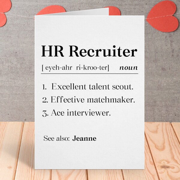 Hr Thank You Folded Etsy