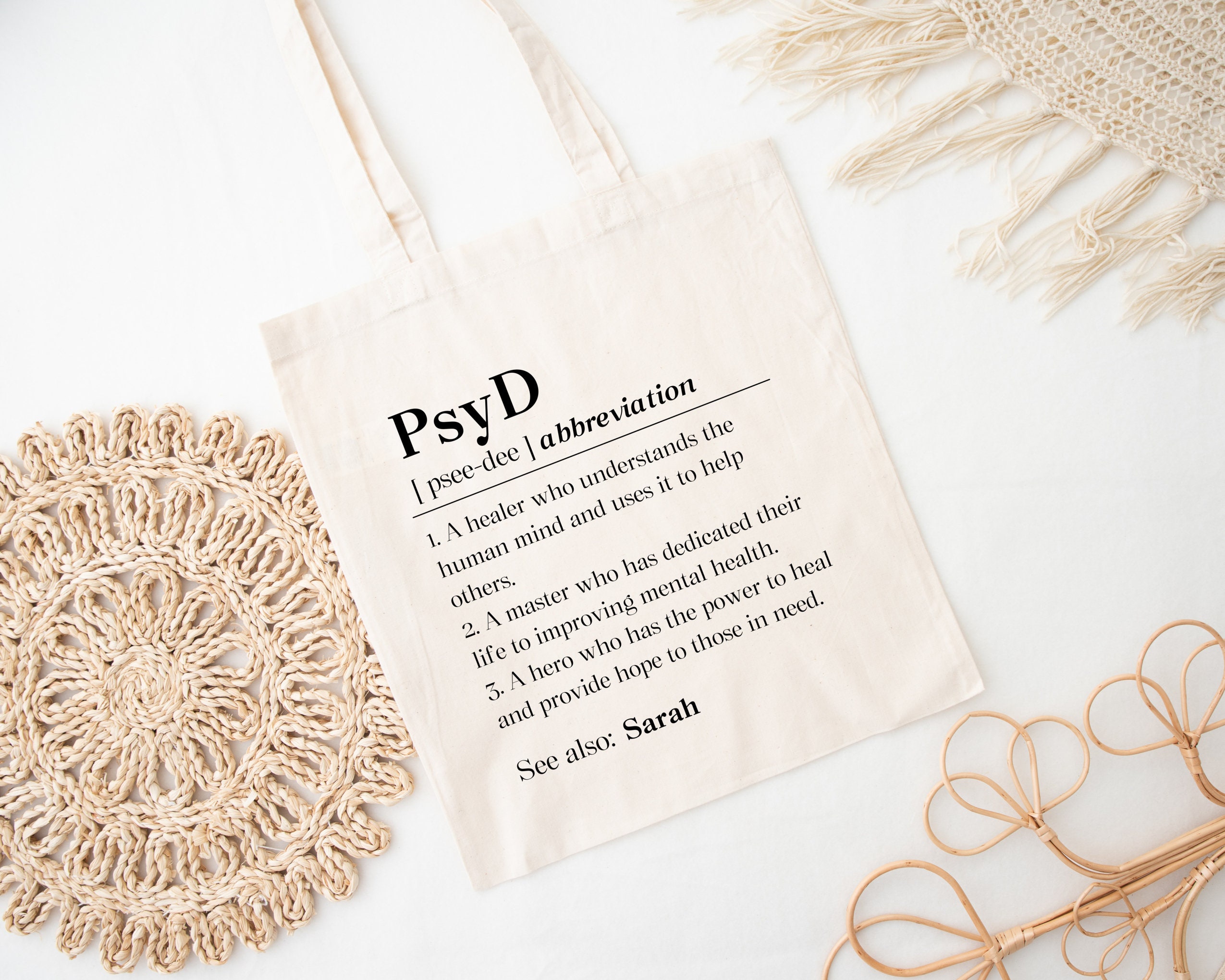 Psyd Graduation Personalized Psyd Graduation Tote Bag, Custom Doctor of Psychology ...