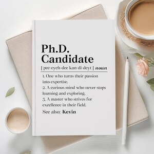 Phd Candidate Journal, Personalized Doctoral Student Gift, Dissertation Defense Hardcover Journal, Phd Loading Notebook, Phd Candidate Gift imagem 2