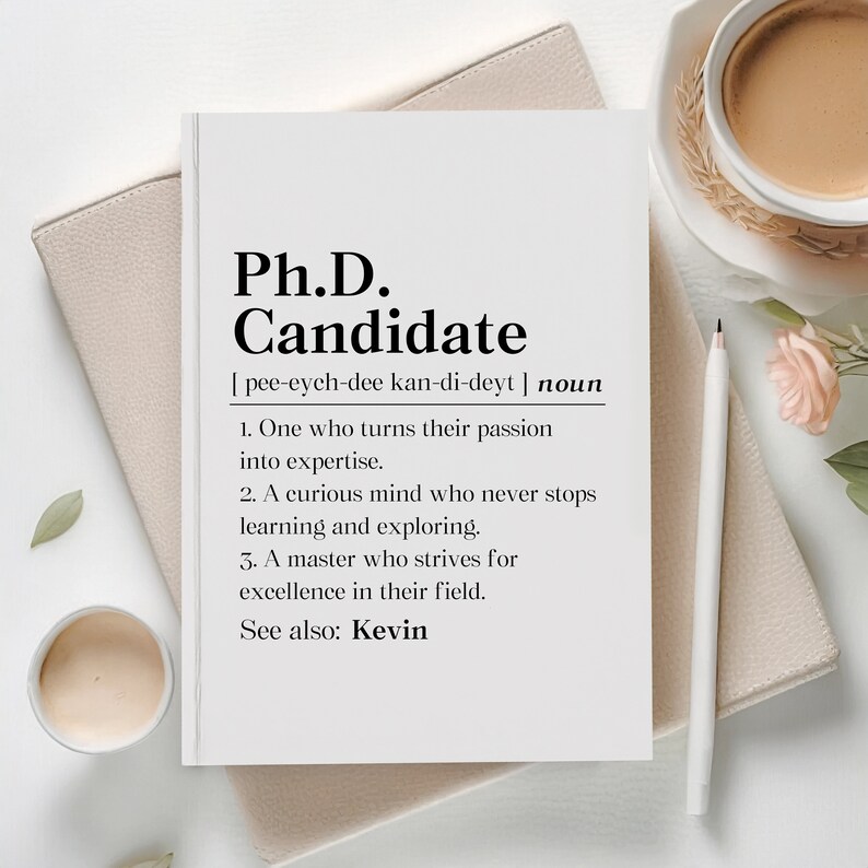 Phd Candidate Journal, Personalized Doctoral Student Gift, Dissertation Defense Hardcover Journal, Phd Loading Notebook, Phd Candidate Gift imagem 2