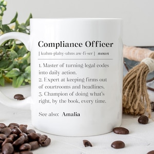 Personalized Compliance Officer Mug, Compliance Officer Gift, Compliance Department Coffee Mug, Funny Compliance Officer Cup