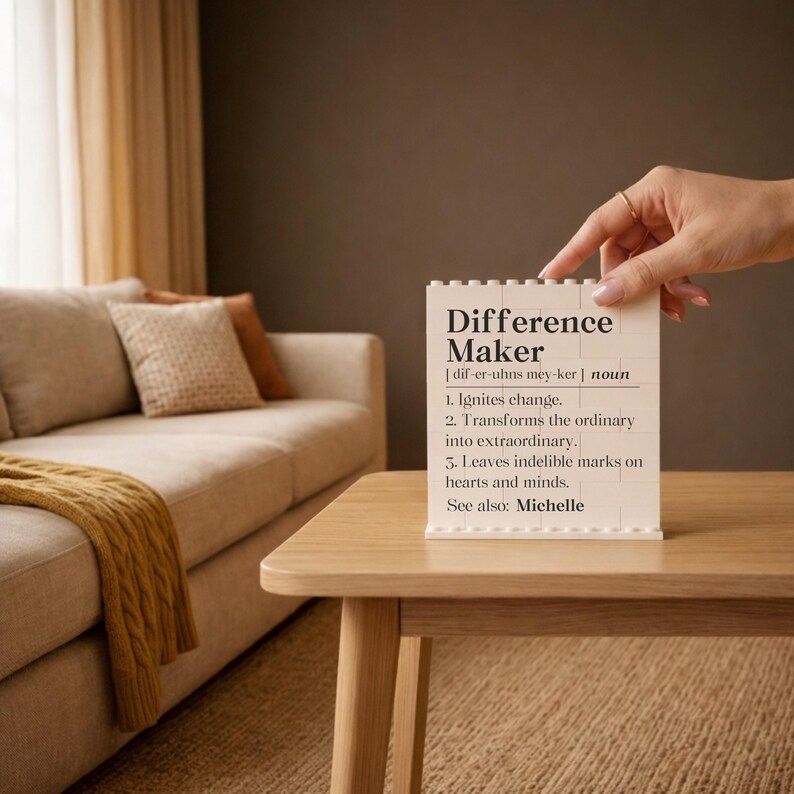 Personalized Difference Maker Definition Building Block, For Coworker Thank You Puzzle Gift, Mentor Appreciation Desk Decor, Employee Sign Bild 2