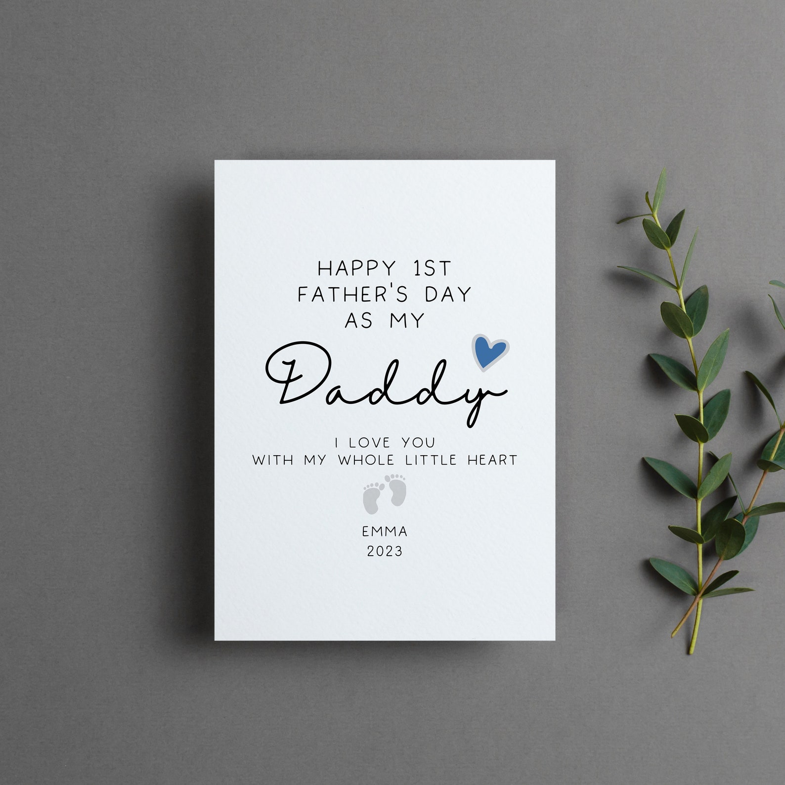 Personalized Happy 1st Fathers Day Daddy Card, Custom 1st Fathers Day ...