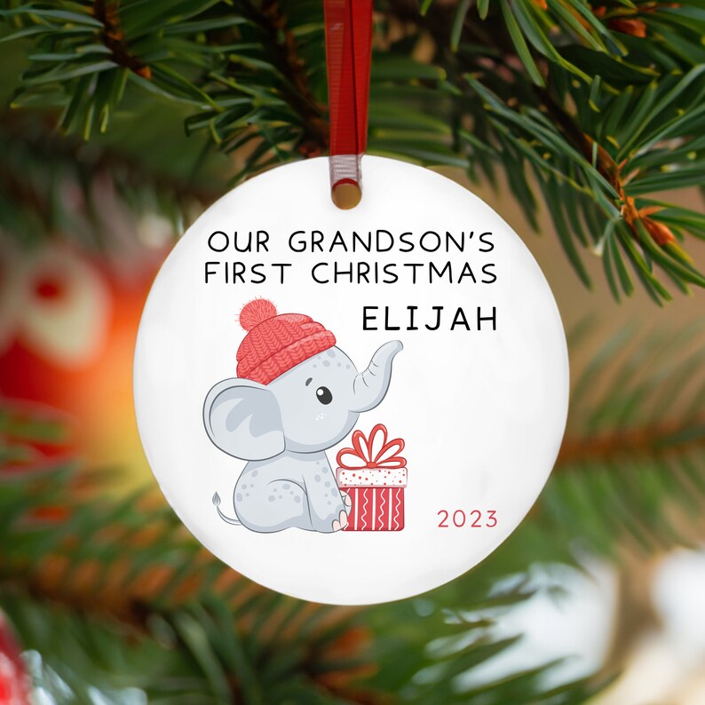 Personalized Grandsons First Christmas Ornament, 1st Xmas From