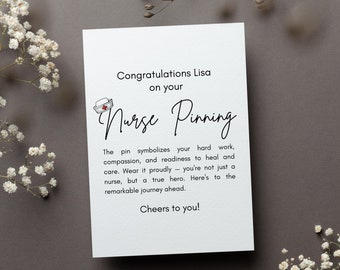 Personalized Pinning Ceremony Card, Nursing School Graduate Gift, Rn Graduation Greeting Card, Bsn Nurse Folded Card, Rn Graduation Gift