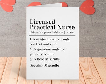 Personalized Lpn Card, Custom Licensed Practical Nurse Gift, Lpn Graduation Greeting Card, Lpn Graduate Folded Card, LPN Birthday Card