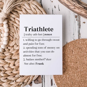Personalized Triathlete Definition Card, Custom Triathlon Congrats Card for Son, Triathlete Gifts, Best Friend Swim Bike Run Greeting Card