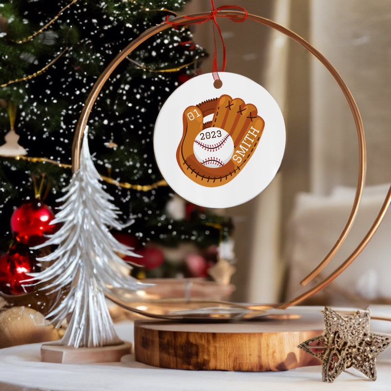 Personalized Baseball Player Christmas for Son Ornament, Custom Catcher Daughter Xmas From