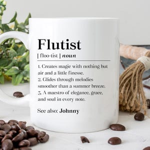 Personalized Flutist Definition Mug, For Flute Player Gift, Music Lover Coffee Mug, Flute Teacher Cup, For Musician Gift Mug