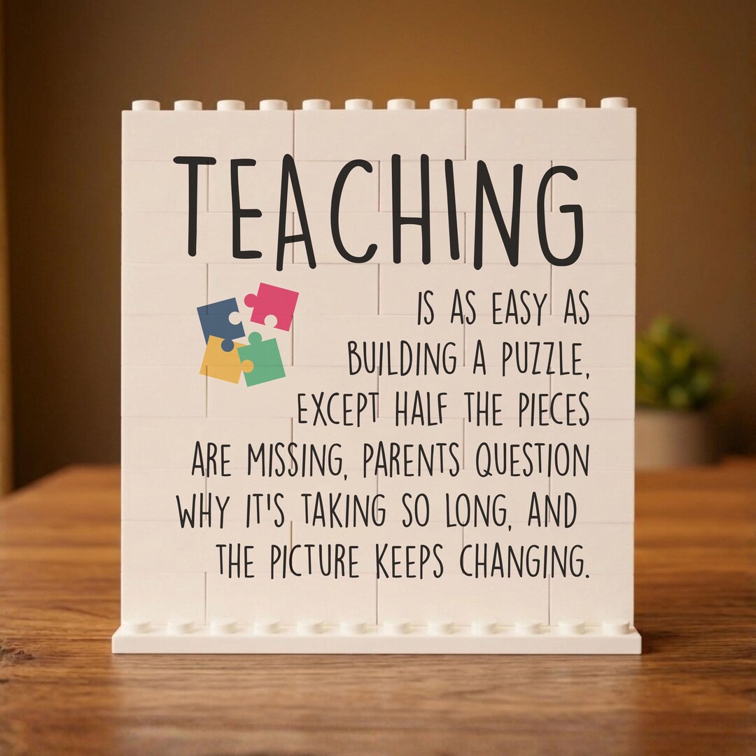 Funny Teacher Graduation Building Block, Teaching Humor Puzzle Gift ...