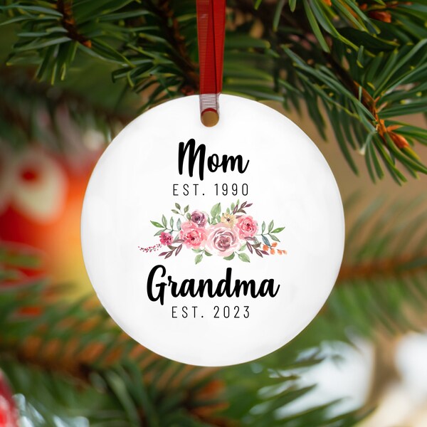 Grandma's Garden Wooden Ornament - Personalized Two-Layer Floral Famil
