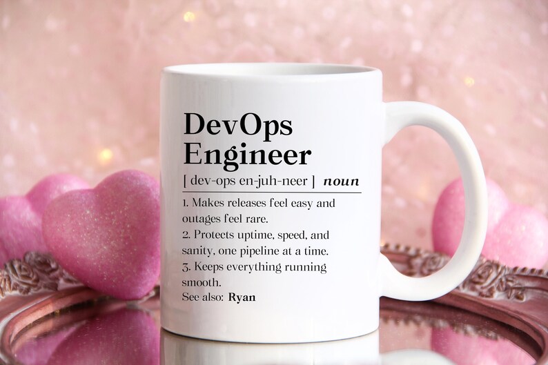 Personalized Devops Engineer Mug, Devops Definition Gift, Devops Birthday Coffee Mug, It Coworker Cup, Personalized Devops Engineer Gift afbeelding 3