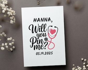 Personalized Pinning Ceremony Invitation Card, Will You Pin Me Gift, Nursing School Graduation Greeting Card, New Nurse Folded Card