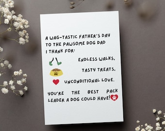 Happy Pawthers Day Card, Funny Fathers Day From Dog Gift, Dog Dad Father's Day Greeting Card, Pawsome Dad Folded Card, Dog Owner Card