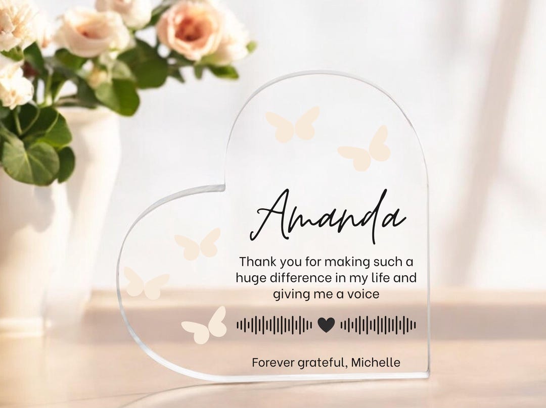 Personalized Thank You Slp Heart Acrylic Plaque, Speech Therapist ...
