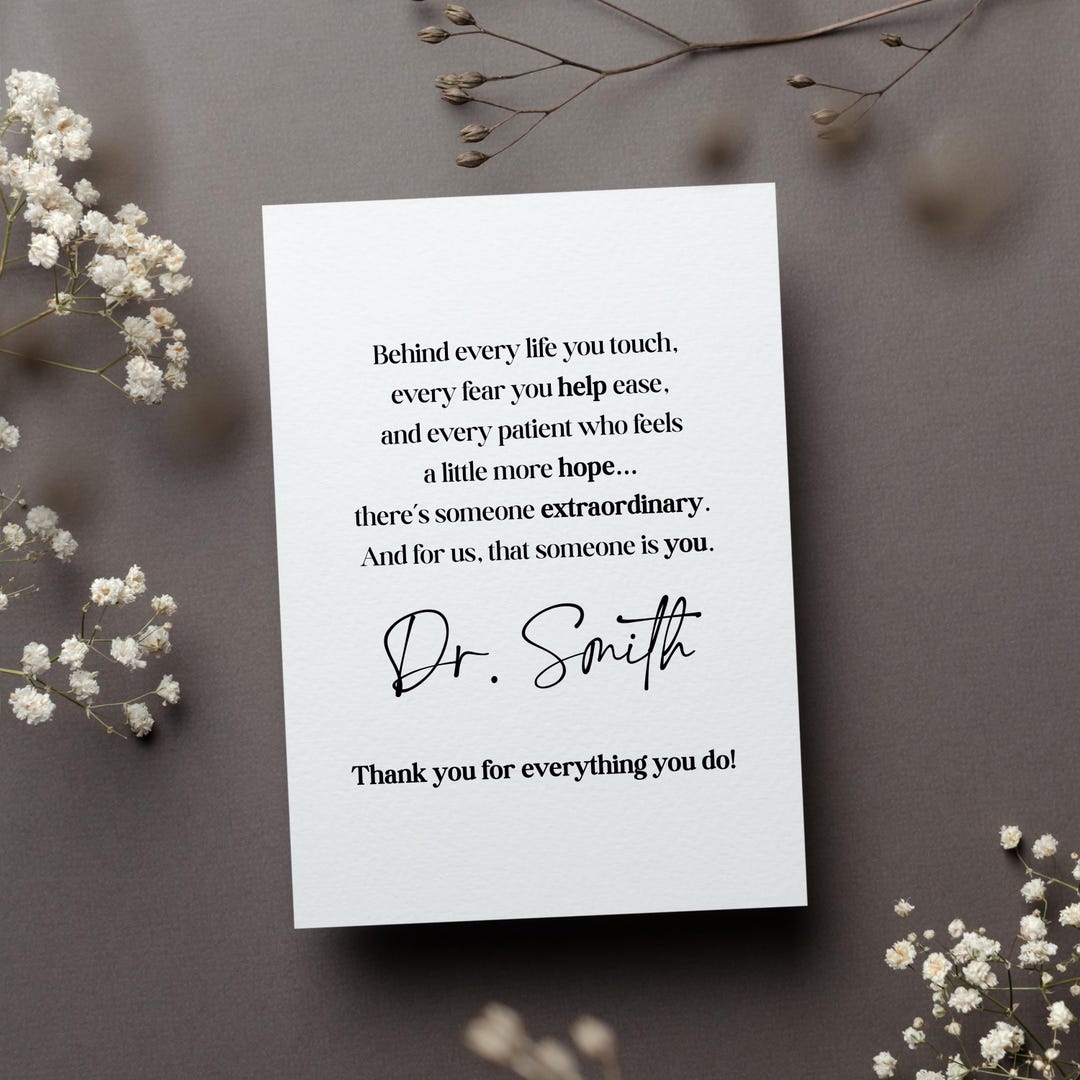 Personalized Doctor Appreciation Card, Thank You Doctor Gift ...