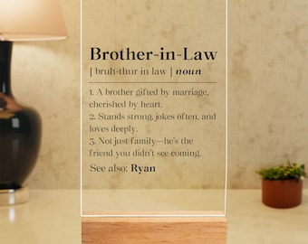 Personalized Brother In Law Acrylic Plaque, Brother In Law Wedding Gift, Brother In Law Appreciation Desk Decor, Brother In Law Wedding Gift