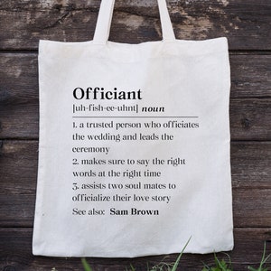 Personalized Officiant Tote Bag, Officiant Proposal Canvas Tote, Officiant Thank You Gift, Wedding Officiant Gift Tote