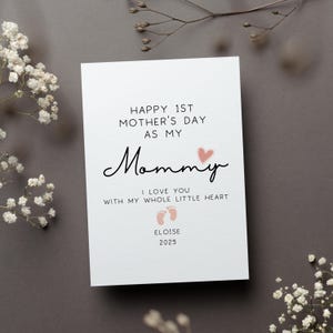 Personalized Happy 1st Mothers Day Mommy Card, Custom 1st Mothers Day From Baby Gift, Happy First Mother's Day Mommy Greeting Card