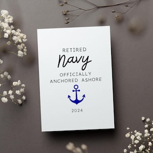 Personalized Navy Retirement Card, Custom Retired Navy Officer Gift, Funny Navy Retiring Greeting Card, Navy Retiree Folded Card