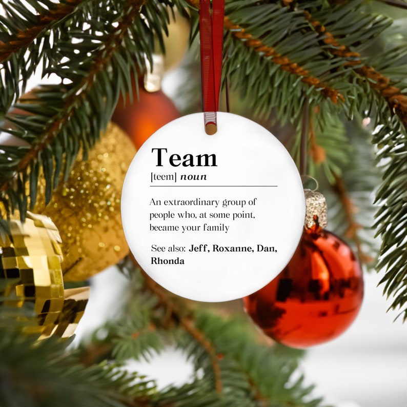 Team Definition Ornament Personalized Employees Gift Small Etsy