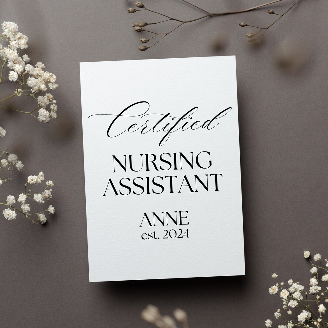 Personalized Cna Nurse Card, Nurse Assistant Gift, Lpn Graduation ...