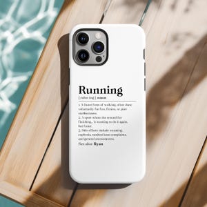 Personalized Running Definition Tough Phone Case, Custom Runner Phone Gift, Marathon Enthusiast Iphone Case, Funny Running Quotes Phonecase