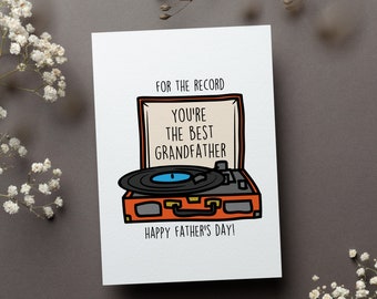Happy Fathers Day For Grandfather Card, Funny Father's Day For Grandpa Gift, From Granddaughter Greeting Card, From Grandson Folded Card