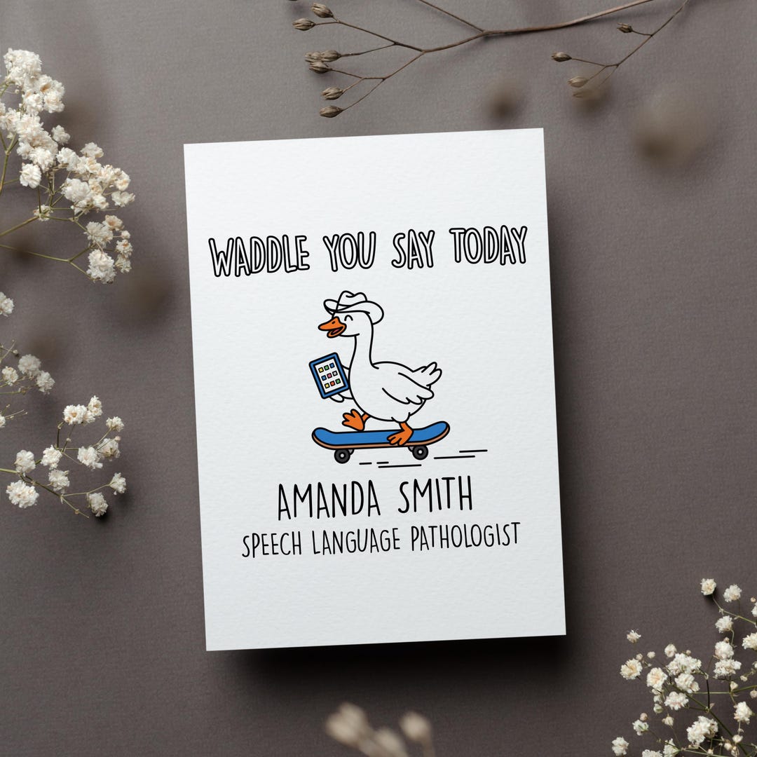 Personalized Goose Slp Card, Speech Language Pathologist Gift, Funny ...