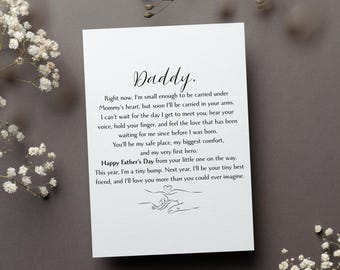 Happy Fathers Day From The Bump Card, Dad Baby To Be Gift, Daddy To Be Fathers Day Greeting Card, Future Dad Folded Card, Future Dad Gift