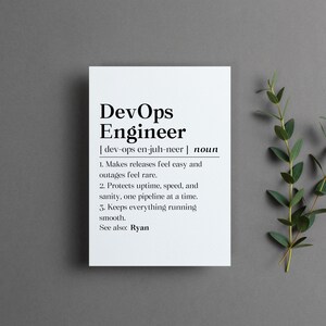 Personalized Devops Engineer Card, Devops Definition Gift, Devops Birthday Greeting Card, It Coworker Folded Card, Devops Definition Gift immagine 3