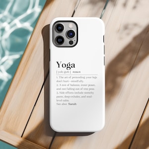 Personalized Yoga Definition Tough Phone Case, Yoga Lover Phone Gift, Yoga Instructor Appreciation Iphone Case, Yoga Lover Phone Gift