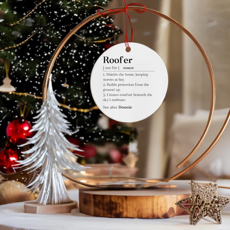 Personalized Roofer Definition Ornament, Roofing Gift, Construction