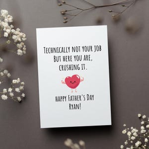 Personalized Bonus Dad Fathers Day Card, Stepdad Appreciation Gift, Stepped Up Dad Gift From Wife Greeting Card, Stepdad Appreciation Gift