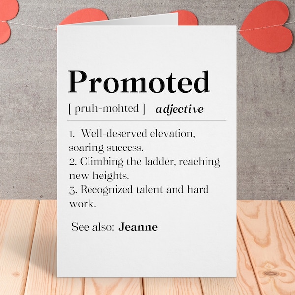 Personalized Promotion Congrats Card, Custom Promoted Coworker Gift, Promotion Congratulations Greeting Card, Custom Promoted Coworker Gift
