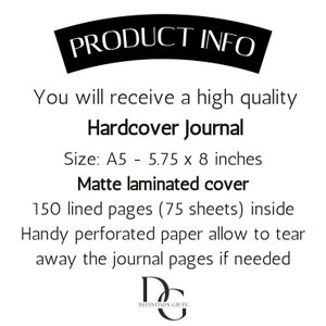 Pode incluir: Informa&ccedil;&otilde;es do produto para um di&aacute;rio de capa dura. O di&aacute;rio &eacute; do tamanho A5, 5,75 x 8 polegadas, e tem uma capa laminada fosca. Ele tem 150 p&aacute;ginas pautadas (75 folhas) e papel perfurado para facilitar a remo&ccedil;&atilde;o.