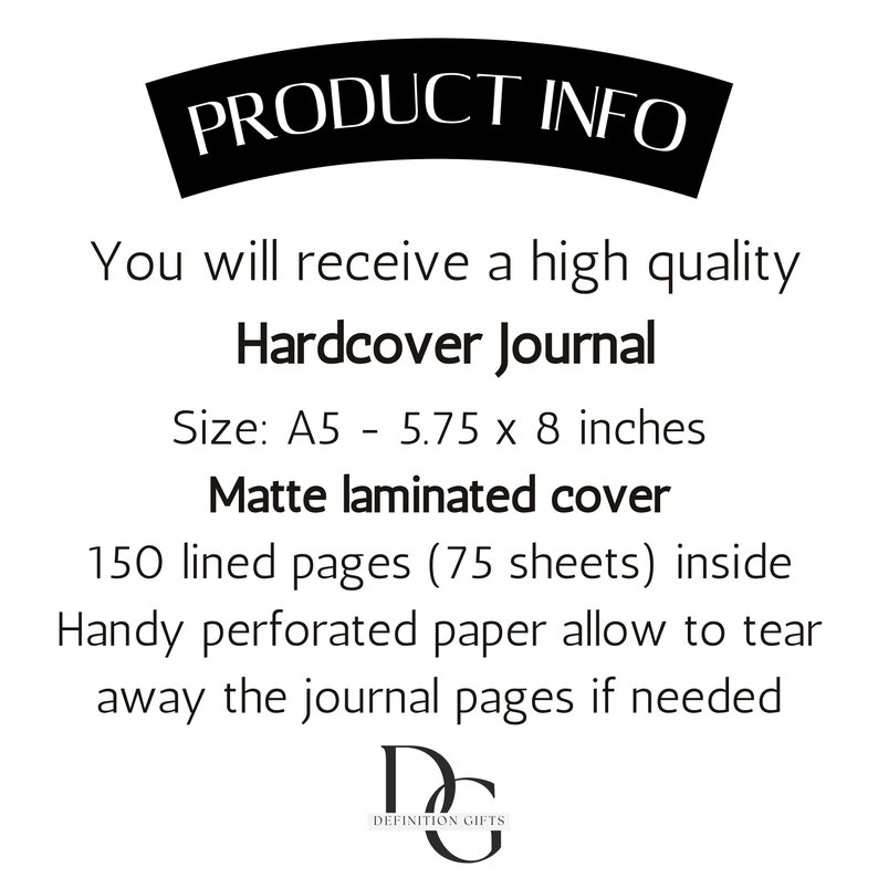 Pode incluir: Informa&ccedil;&otilde;es do produto para um di&aacute;rio de capa dura. O di&aacute;rio &eacute; do tamanho A5, 5,75 x 8 polegadas, e tem uma capa laminada fosca. Ele tem 150 p&aacute;ginas pautadas (75 folhas) e papel perfurado para facilitar a remo&ccedil;&atilde;o.