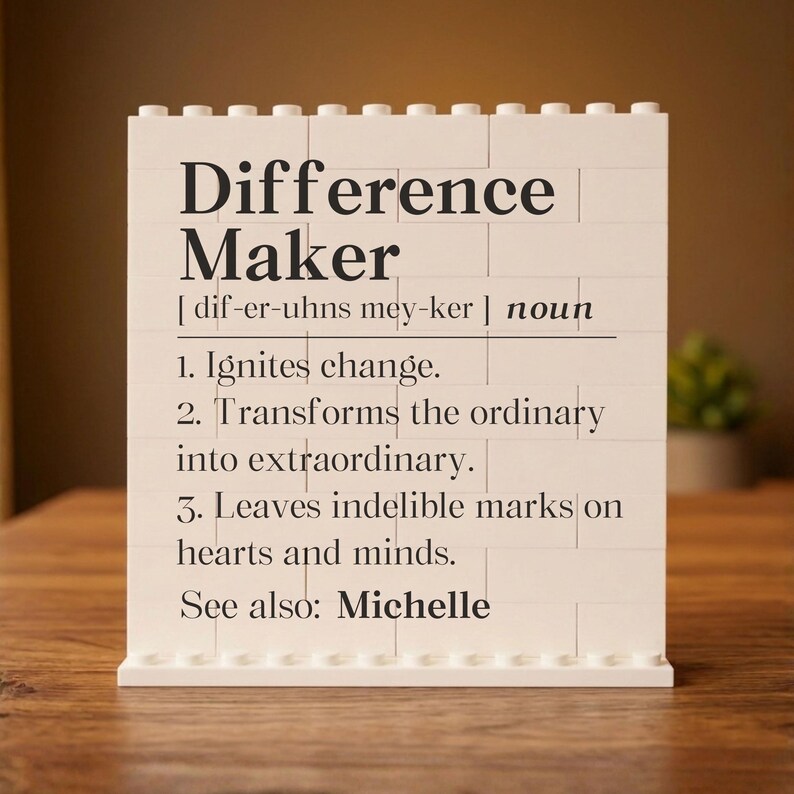 Personalized Difference Maker Definition Building Block, For Coworker Thank You Puzzle Gift, Mentor Appreciation Desk Decor, Employee Sign Bild 1