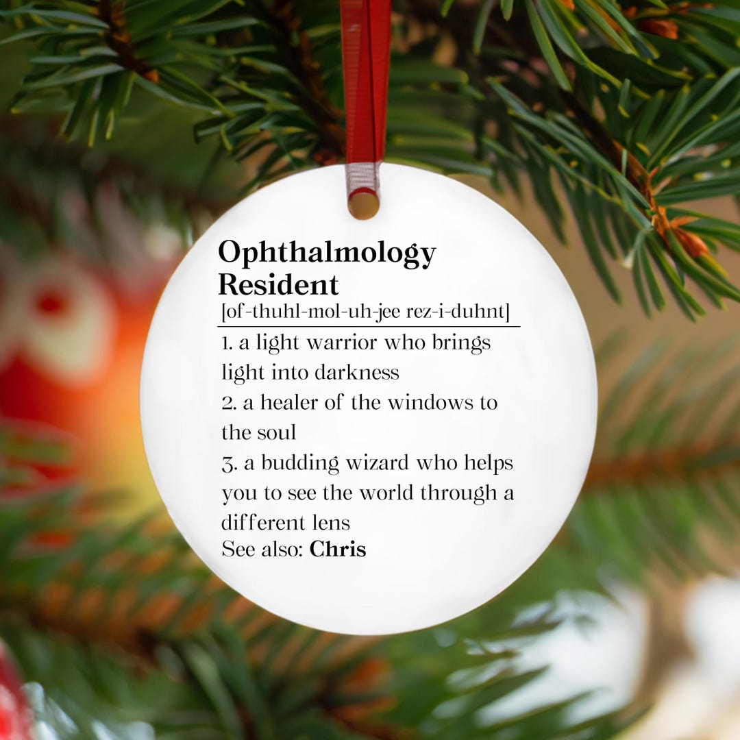 Personalized Ophthalmology Resident Ornament, Ophthalmology Residency