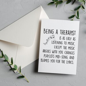 Funny Therapist Card, Therapy Humor Gift, New Therapist Greeting Card, Therapist Graduation Folded Card, Psychologist Joke Card image 2