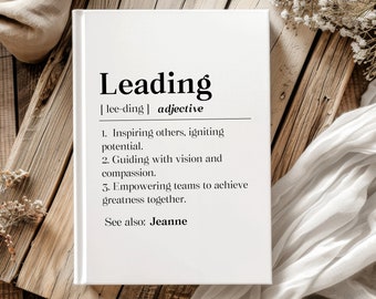 Personalized Leader Journal, Custom Leadership Gift, Team Manager Thank You Hardcover Journal, Teacher Mentor Birthday Notebook