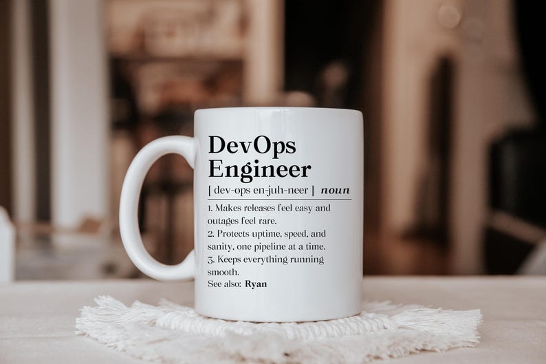 Personalized Devops Engineer Mug, Devops Definition Gift, Devops Birthday Coffee Mug, It Coworker Cup, Personalized Devops Engineer Gift afbeelding 2