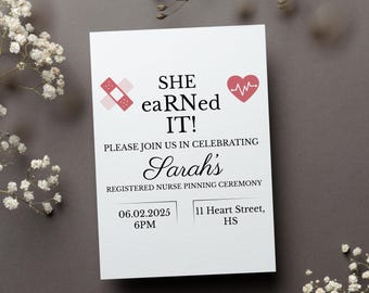 Personalized Rn Pinning Ceremony Invitation Card, Nursing Pinning Invitation Gift, Registered Nurse Grad Greeting Card