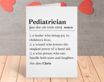 Personalized Pediatrics Resident Card, Pediatrician Graduation Gift, Match Day Greeting Card, Pediatrician Thank You Folded Card