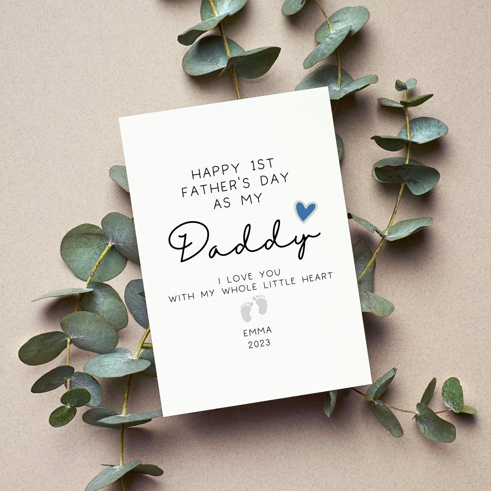 Personalized Happy 1st Fathers Day Daddy Card, Custom 1st Fathers Day ...