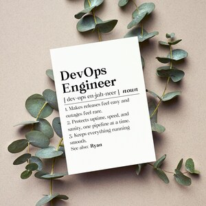Personalized Devops Engineer Card, Devops Definition Gift, Devops Birthday Greeting Card, It Coworker Folded Card, Devops Definition Gift immagine 4