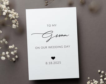 Personalized Wedding Day Bride To Groom Card, Wedding Day Wife To Husband Gift, Custom To Groom From Bride Greeting Card