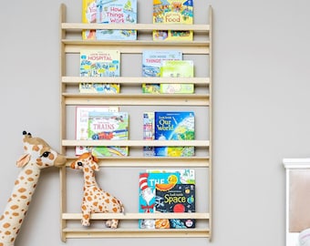 Montessori Bookshelf For Kids, Montessori Shelves Toddler Book Storage Baby Book Shelf,  Wall Mounted Hanging Bookshelf Montessori Furniture
