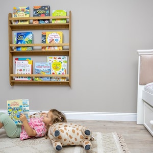 We combine Montessori Bookshelf Wall Mounted with Wooden Floating Toddler Book Shelf. Here is Small Space Nursery Bookcase Toddler Furniture and Kids Room Baby Bookshelves!